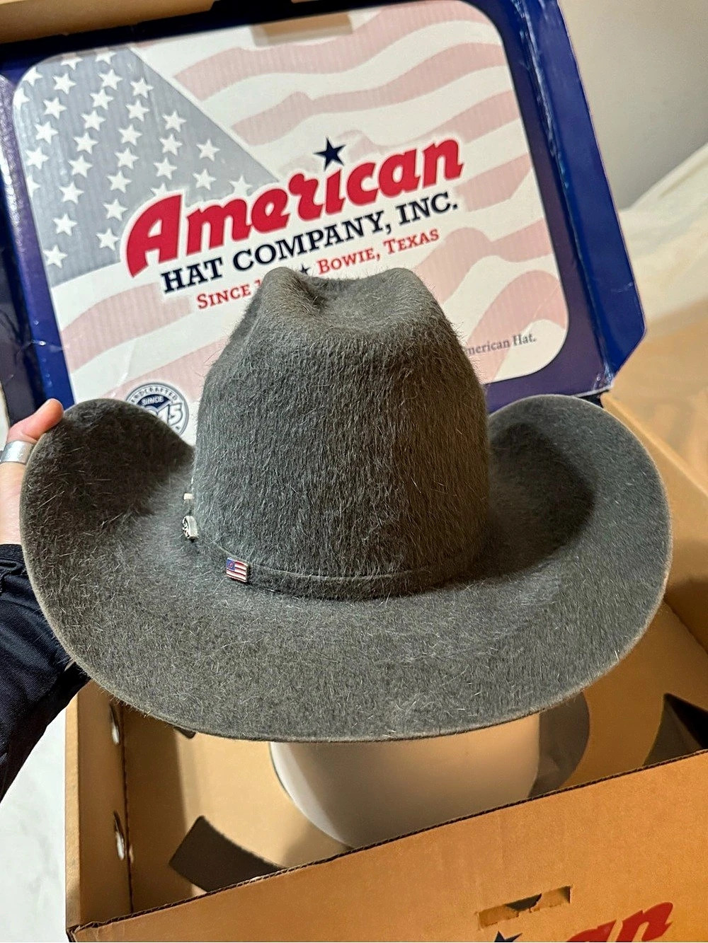 American Hat Company charcoal 20X grizzly Western Cowboy Hat